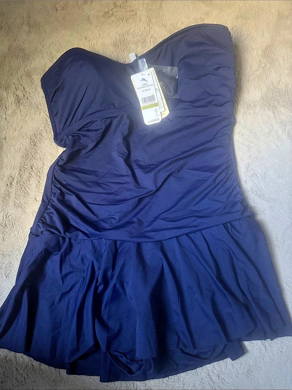 Tommy Bahama Pearl Bandeau Swim Dress Blue Size 14
